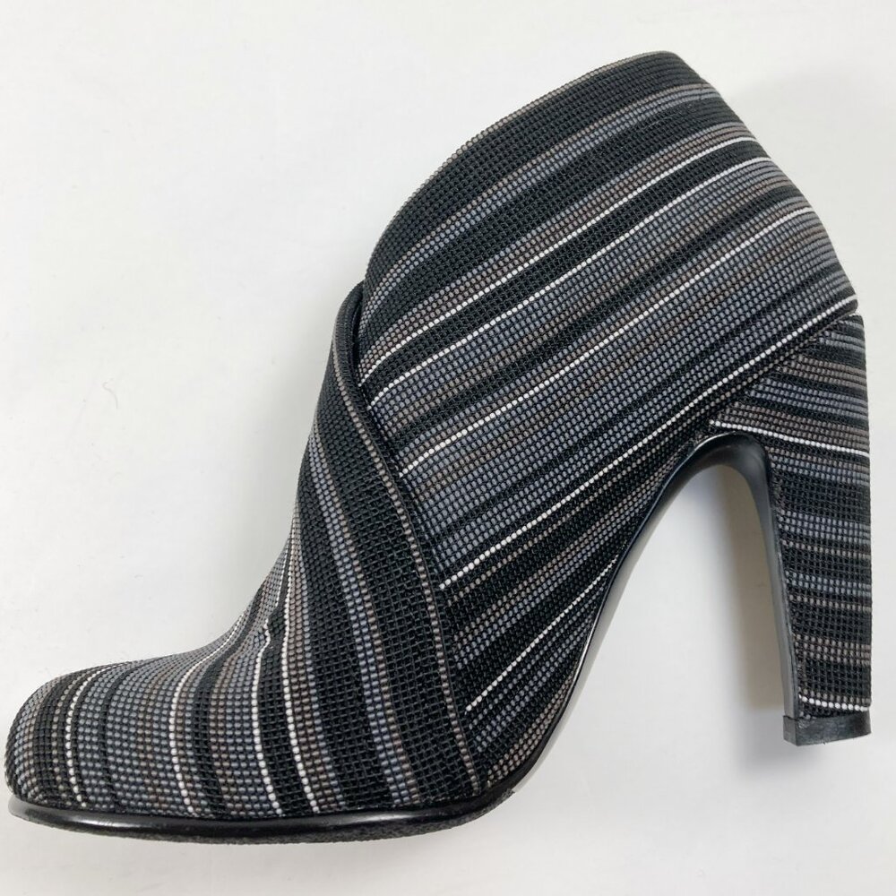 United Nude Black and Gray Striped Ankle Booties - Picture 8 of 9